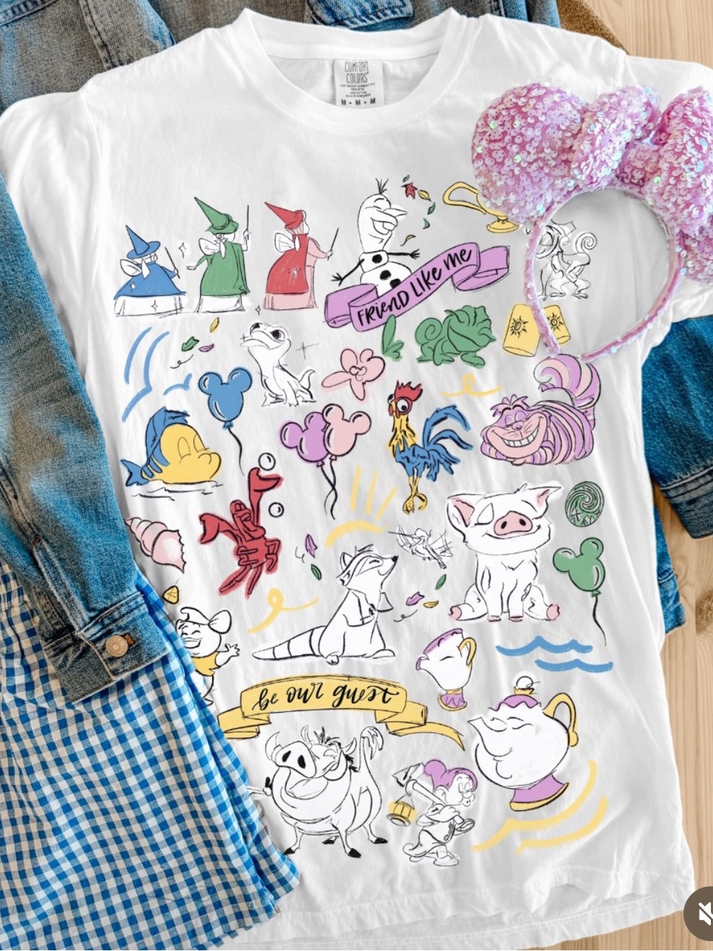 Disney Sidekicks and Animal Friends Inspired Short Sleeve Unisex Shirt